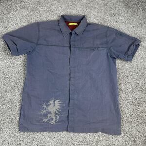 Mountain Dew Shirt Mens Large Gray Short Sleeve Zip Chest Pocket Urban